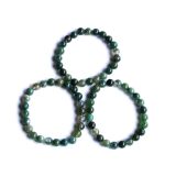 Moosachat grün (Chalcedon) Armband / Kugelarmband - Kugel 8 mm - ca. 18 cm