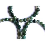 Moosachat grün (Chalcedon) Armband / Kugelarmband - Kugel 8 mm - ca. 18 cm
