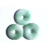 Jadeit (Burma Jade) grün Donut 22-25 mm (3-4,5 mm stark) - Sonderqualität - Rarität - Handarbeit -