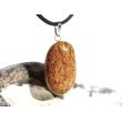Schlangenjaspis (Schlangenstein / Fossilienkalk) Trommelstein Anhänger Silberöse - Sonderqualität - ca. 3,4 cm x 1,6 cm x 0,9 cm
