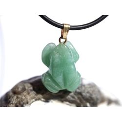 Aventurin grn Frosch Schmuckstein Anhnger se - ca. 2,7 cm x 1,5 cm x 1 cm