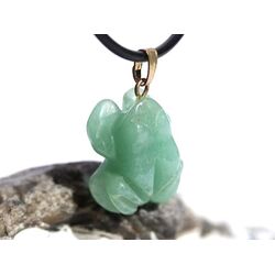 Aventurin grn Frosch Schmuckstein Anhnger se - ca. 2,7 cm x 1,5 cm x 1 cm