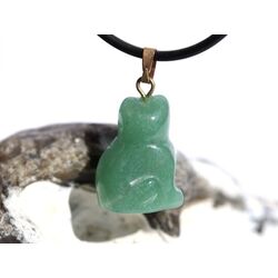 Aventurin grn Katze Schmuckstein Anhnger se - ca. 2,7 cm x 1,5 cm x 1,2 cm