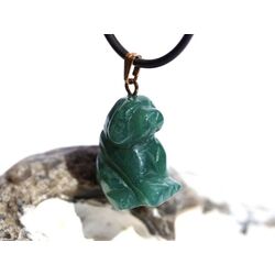 Moosachat grn Hund Schmuckstein Anhnger se - ca. 3 cm x 1,7 cm x 1,3 cm