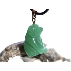Aventurin grn Hund Schmuckstein Anhnger se - ca. 3,2 cm x 1,6 cm x 1 cm