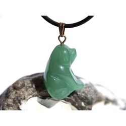 Aventurin grn Hund Schmuckstein Anhnger se - ca. 3,2 cm x 1,6 cm x 1 cm