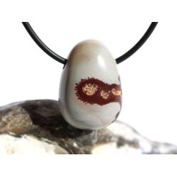 Porzellanit (Blumenjaspis) Trommelstein gebohrt - schöne Qualität- ca. 2,6 cm x 1,9 cm x 1,4 cm