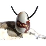 Porzellanit (Blumenjaspis) Trommelstein gebohrt -...