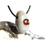 Porzellanit (Blumenjaspis) Trommelstein gebohrt - schöne Qualität- ca. 2,6 cm x 1,9 cm x 1,4 cm