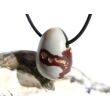 Porzellanit (Blumenjaspis) Trommelstein gebohrt - schöne Qualität- ca. 2,6 cm x 1,9 cm x 1,4 cm