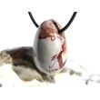 Porzellanit (Blumenjaspis) Trommelstein gebohrt - schöne Qualität - ca. 3 cm x 2,1 cm x 1,6 cm