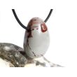Porzellanit (Blumenjaspis) Trommelstein gebohrt - schöne Qualität - ca. 3 cm x 2,1 cm x 1,6 cm