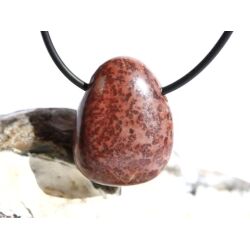 Porzellanit (Blumenjaspis) Trommelstein gebohrt - Sonderqualität - ca. 2,9 cm x 2,2 cm x 1,1 cm
