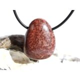 Porzellanit (Blumenjaspis) Trommelstein gebohrt -...