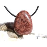 Porzellanit (Blumenjaspis) Trommelstein gebohrt - Sonderqualität - ca. 2,9 cm x 2,2 cm x 1,1 cm