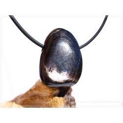 Hypersthen Trommelstein gebohrt - AA-Sonderqualitt - ca. 2,9 cm x 2,1 cm x 1,1 cm