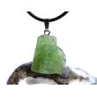 Peridot Kristall- / Rohsteinform Anhänger Silberöse (Olivin / Chrysolith) - Sonderqualität - ca. 3,5 cm x 2,1 cm x 1,2 cm (GKS)