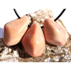 Aprikosencalcit (Calcit apricot) Schmucksteine gebohrt - ca. 2,6 - 3,1 cm / ca. 10-13 g/St