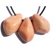 Aprikosencalcit (Calcit apricot) Schmucksteine gebohrt - ca. 2,6 - 3,1 cm / ca. 10-13 g/St
