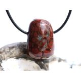 Zinnoberquarz Trommelstein gebohrt - Rarität - ca. 2,7 cm x 1,8 cm x 1,5 cm