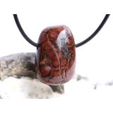 Zinnoberquarz Trommelstein gebohrt - Rarität - ca. 2,7 cm x 1,8 cm x 1,5 cm