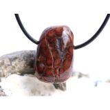 Zinnoberquarz Trommelstein gebohrt - Rarität - ca. 2,7 cm x 1,8 cm x 1,5 cm