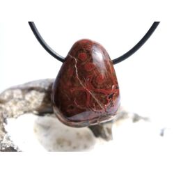 Zinnoberquarz Trommelstein gebohrt - Rarität - ca. 2,5 cm x 2 cm x 1,5 cm