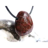 Zinnoberquarz Trommelstein gebohrt - Rarität - ca. 2,5 cm x 2 cm x 1,5 cm