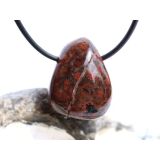 Zinnoberquarz Trommelstein gebohrt - Rarität - ca. 2,5 cm x 2 cm x 1,5 cm