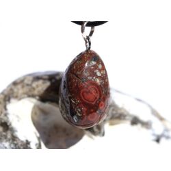 Zinnoberquarz Trommelstein - Anhänger Öse - Rarität - ca. 3,5 cm x 1,7 cm x 1,7 cm