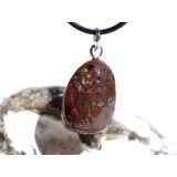 Zinnoberquarz Trommelstein - Anhänger Öse - Rarität - ca. 3,5 cm x 1,7 cm x 1,7 cm