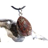Zinnoberquarz Trommelstein - Anhänger Öse - Rarität - ca. 3,5 cm x 1,7 cm x 1,7 cm