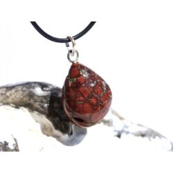 Zinnoberquarz Trommelstein - Anhänger Öse - Rarität - ca. 3,6 cm x 2 cm x 1,6 cm