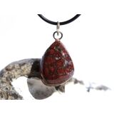 Zinnoberquarz Trommelstein - Anhänger Öse - Rarität - ca. 3,6 cm x 2 cm x 1,6 cm