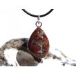 Zinnoberquarz Trommelstein - Anhänger Öse - Rarität - ca. 3,6 cm x 2 cm x 1,6 cm