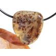 Dendritenachat Scheibenstein / Schmuckstein gebohrt - AA-Sonderqualität - ca. 3,4 cm x 3,1 cm x 0,9 cm