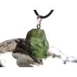 Peridot Kristall- / Rohsteinform Anhänger Silberöse (Olivin / Chrysolith) - Sonderqualität - ca. 3,2 cm x 1,8 cm x 1,1 cm (GKS)