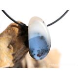 Dendritenopal (Opal) Schmuckstein / Trommelstein gebohrt - Sonderqualität - Handarbeit - ca. 3,3 cm x 1,7 cm x 1,9 cm