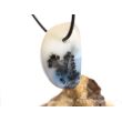 Dendritenopal (Opal) Schmuckstein / Trommelstein gebohrt - Sonderqualität - Handarbeit - ca. 3,3 cm x 1,7 cm x 1,9 cm