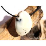 Dendritenopal (Opal) Trommelstein / Schmuckstein gebohrt - Sonderqualität - ca. 3,4 cm x 2,3 cm x 1,8 cm