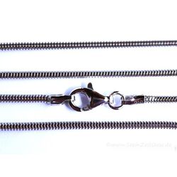 Schlangenkette Spezial, 925iger Silber, Verschluss fr gebohrte Trommelsteine, ca. 45 cm - 1,6 mm - rhodiniert