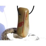 Ruinenmarmor (Landschaftsmarmor) XXXL Trommelstein gebohrt - Sonderqualität - Rarität - ca. 6,3 cm x 3,1 cm x 1,3 cm