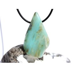 Andenopal trkis XXL Schmuckstein / Scheibenstein gebohrt (Chrysopal) - Raritt - AA-Sonderqualitt - Handarbeit - ca. 4,6 cm x 2,6 cm x 0,9 cm