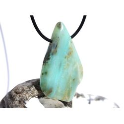 Andenopal trkis XXL Schmuckstein / Scheibenstein gebohrt (Chrysopal) - Raritt - AA-Sonderqualitt - Handarbeit - ca. 4,6 cm x 2,6 cm x 0,9 cm