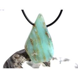 Andenopal trkis XXL Schmuckstein / Scheibenstein gebohrt (Chrysopal) - Raritt - AA-Sonderqualitt - Handarbeit - ca. 4,6 cm x 2,6 cm x 0,9 cm