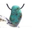 Kupferchalcedon XXL Schmuckstein / Scheibenlstein gebohrt - AA-Sonderqualität - Handarbeit - ca. 4,2 cm x 2,5 cm x 0,9 cm