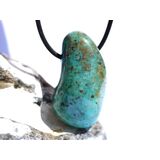 Kupferchalcedon XL Schmuckstein / Trommelstein gebohrt -...