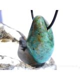 Kupferchalcedon XL Schmuckstein / Trommelstein gebohrt - AA-Sonderqualität - Handarbeit - ca. 3,7 cm x 2 cm x 2,1 cm