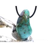 Kupferchalcedon XL Schmuckstein / Trommelstein gebohrt - AA-Sonderqualität - Handarbeit - ca. 3,7 cm x 2 cm x 2,1 cm