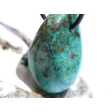 Kupferchalcedon XL Schmuckstein / Trommelstein gebohrt - AA-Sonderqualität - Handarbeit - ca. 3,7 cm x 2 cm x 2,1 cm
